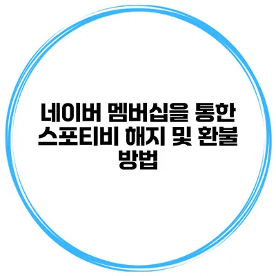 네이버 멤버십을 통한 스포티비 해지 및 환불 방법