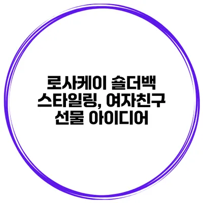 로사케이 숄더백 스타일링, 여자친구 선물 아이디어