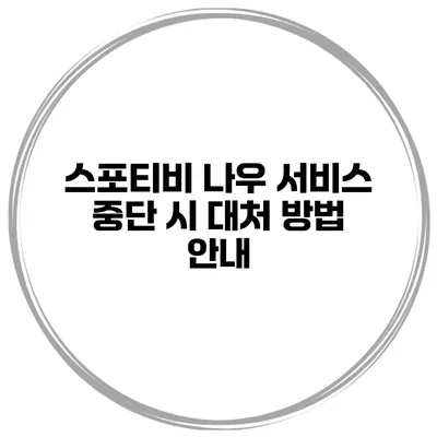 스포티비 나우 서비스 중단 시 대처 방법 안내