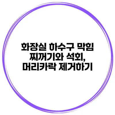 화장실 하수구 막힘 찌꺼기와 석회, 머리카락 제거하기
