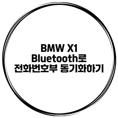 BMW X1 Bluetooth로 전화번호부 동기화하기