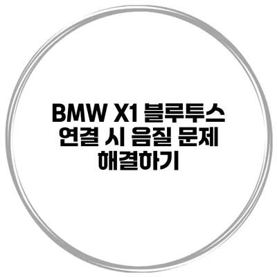 BMW X1 블루투스 연결 시 음질 문제 해결하기