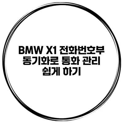 BMW X1 전화번호부 동기화로 통화 관리 쉽게 하기