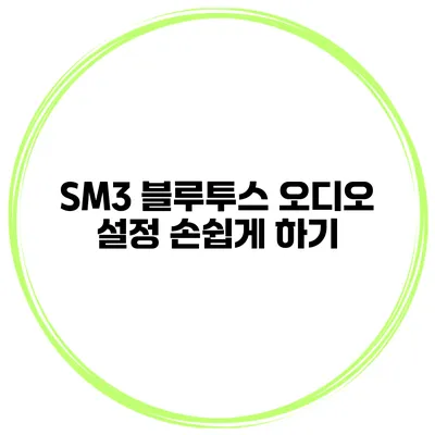 SM3 블루투스 오디오 설정 손쉽게 하기