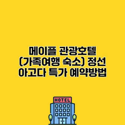 메이플 관광호텔 (가족여행 숙소) 정선 아고다 특가 예약방법