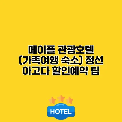 메이플 관광호텔 (가족여행 숙소) 정선 아고다 할인예약 팁