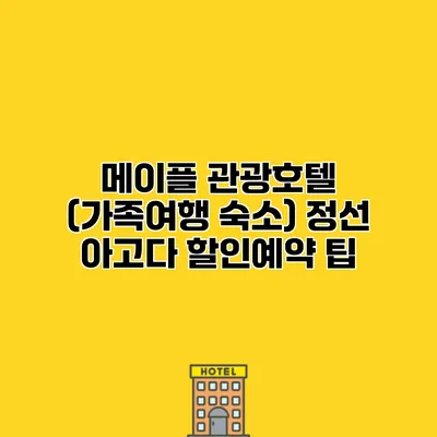 메이플 관광호텔 (가족여행 숙소) 정선 아고다 할인예약 팁