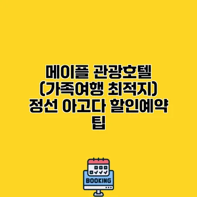 메이플 관광호텔 (가족여행 최적지) 정선 아고다 할인예약 팁