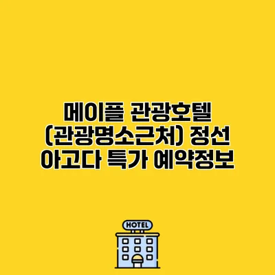 메이플 관광호텔 (관광명소근처) 정선 아고다 특가 예약정보