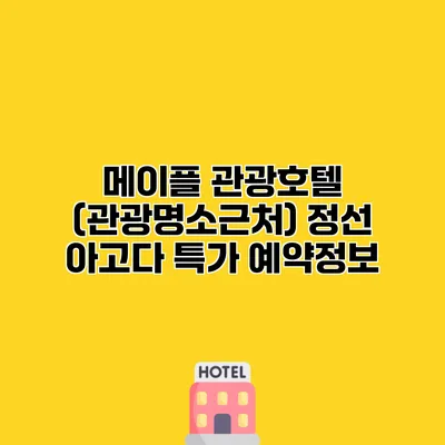메이플 관광호텔 (관광명소근처) 정선 아고다 특가 예약정보