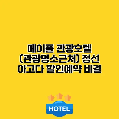 메이플 관광호텔 (관광명소근처) 정선 아고다 할인예약 비결