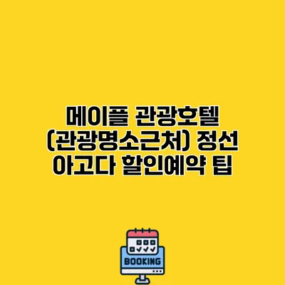 메이플 관광호텔 (관광명소근처) 정선 아고다 할인예약 팁