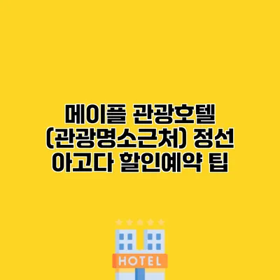 메이플 관광호텔 (관광명소근처) 정선 아고다 할인예약 팁
