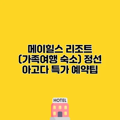 메이힐스 리조트 (가족여행 숙소) 정선 아고다 특가 예약팁