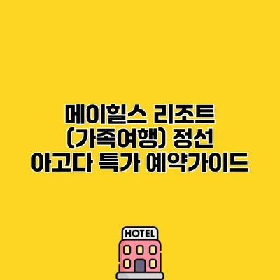 메이힐스 리조트 (가족여행) 정선 아고다 특가 예약가이드