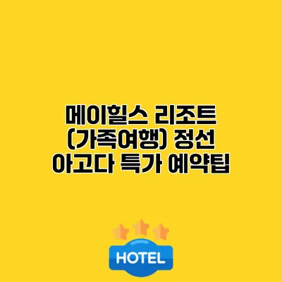 메이힐스 리조트 (가족여행) 정선 아고다 특가 예약팁