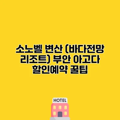 소노벨 변산 (바다전망 리조트) 부안 아고다 할인예약 꿀팁