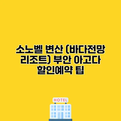 소노벨 변산 (바다전망 리조트) 부안 아고다 할인예약 팁