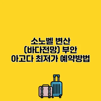 소노벨 변산 (바다전망) 부안 아고다 최저가 예약방법