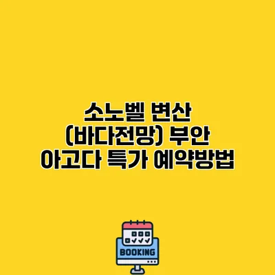 소노벨 변산 (바다전망) 부안 아고다 특가 예약방법