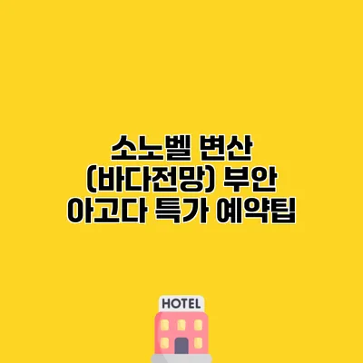 소노벨 변산 (바다전망) 부안 아고다 특가 예약팁