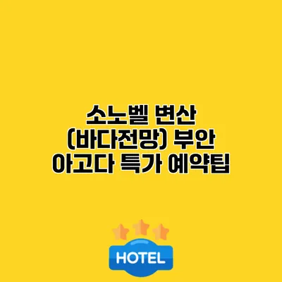 소노벨 변산 (바다전망) 부안 아고다 특가 예약팁