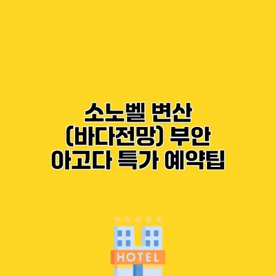 소노벨 변산 (바다전망) 부안 아고다 특가 예약팁