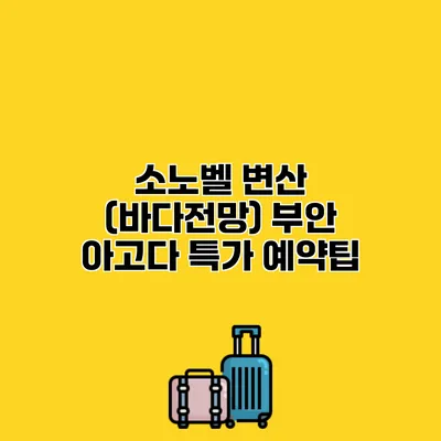 소노벨 변산 (바다전망) 부안 아고다 특가 예약팁