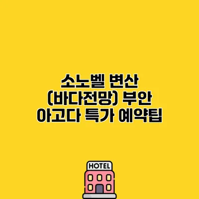 소노벨 변산 (바다전망) 부안 아고다 특가 예약팁