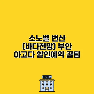 소노벨 변산 (바다전망) 부안 아고다 할인예약 꿀팁
