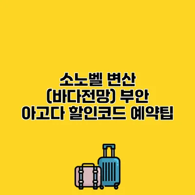 소노벨 변산 (바다전망) 부안 아고다 할인코드 예약팁