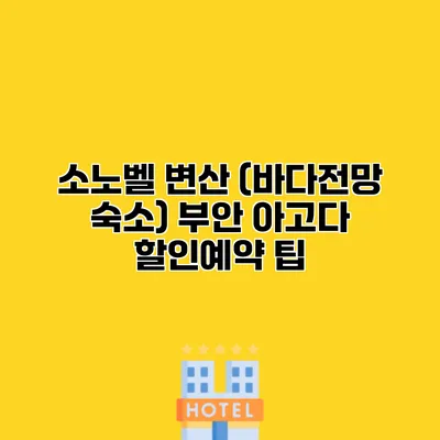 소노벨 변산 (바다전망 숙소) 부안 아고다 할인예약 팁