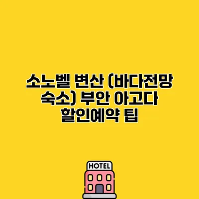 소노벨 변산 (바다전망 숙소) 부안 아고다 할인예약 팁