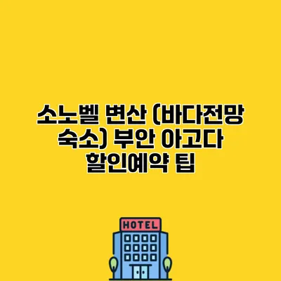 소노벨 변산 (바다전망 숙소) 부안 아고다 할인예약 팁