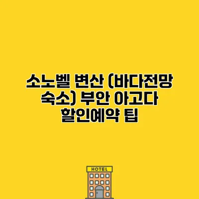 소노벨 변산 (바다전망 숙소) 부안 아고다 할인예약 팁