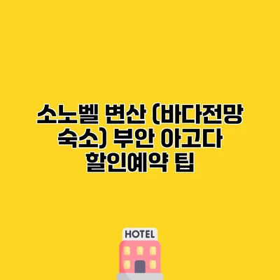 소노벨 변산 (바다전망 숙소) 부안 아고다 할인예약 팁