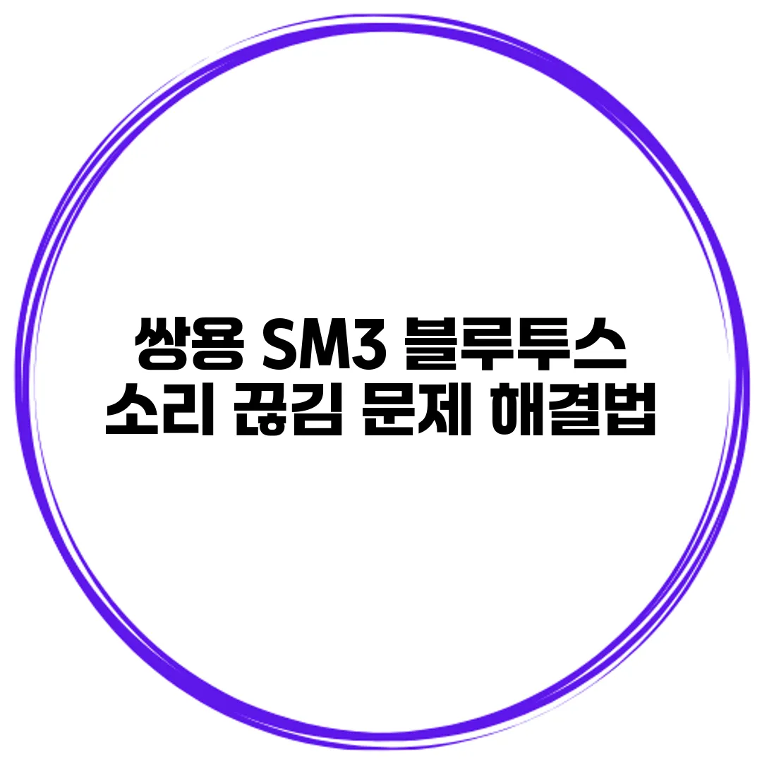 쌍용 SM3 블루투스 소리 끊김 문제 해결법