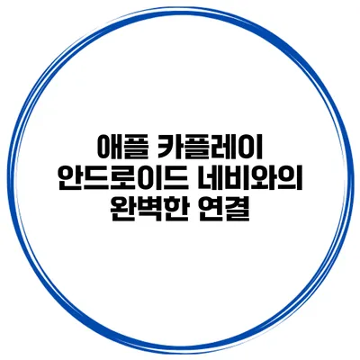 애플 카플레이 안드로이드 네비와의 완벽한 연결