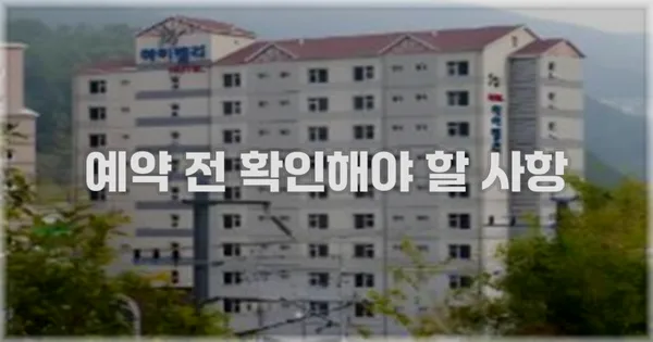 예약 전 확인해야 할 사항