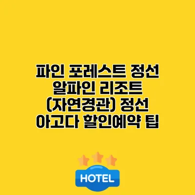 파인 포레스트 정선 알파인 리조트 (자연경관) 정선 아고다 할인예약 팁