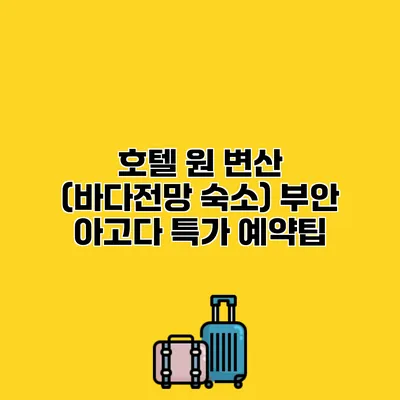 호텔 원 변산 (바다전망 숙소) 부안 아고다 특가 예약팁